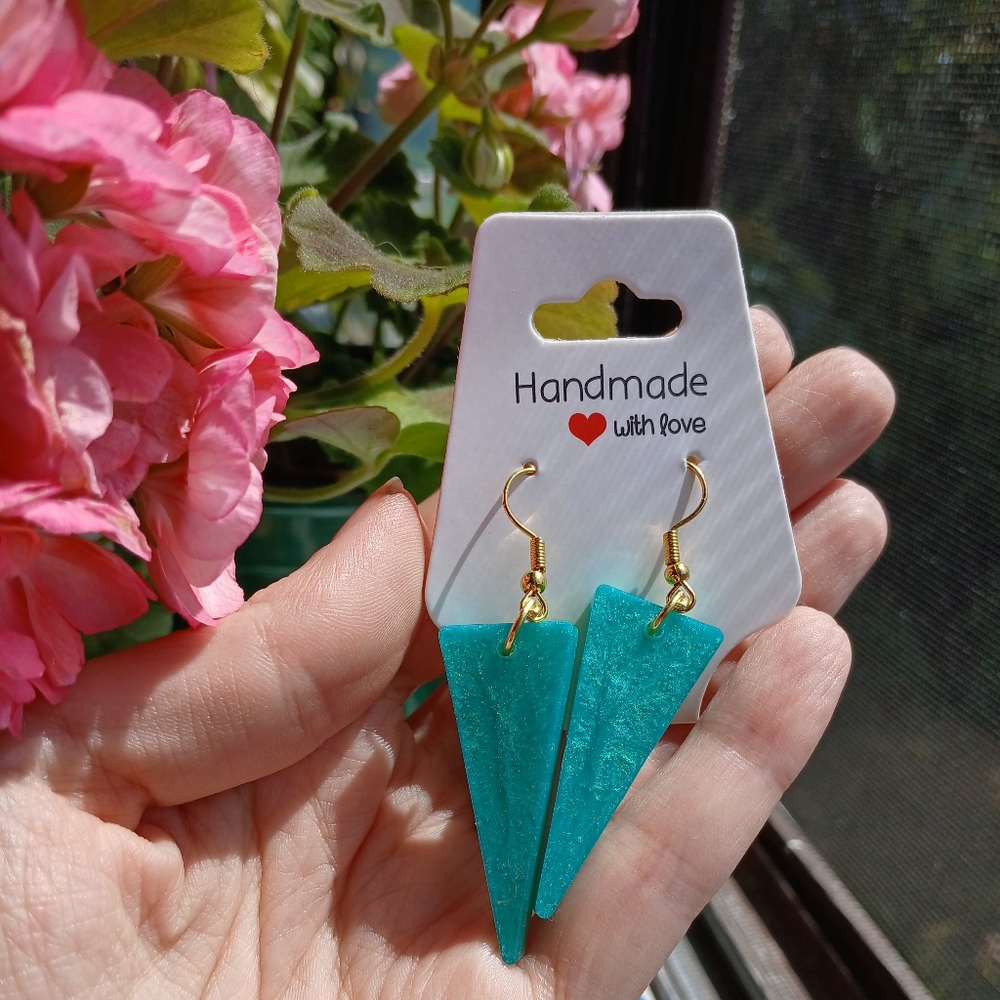 Turquoise Triangle Earrings